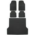 thumbnail image 1 of BDK Car Floor Mats with Large Cargo Trunk Mat, Heavy Duty Rubber Protection, Black Beige Gray, 1 of 4