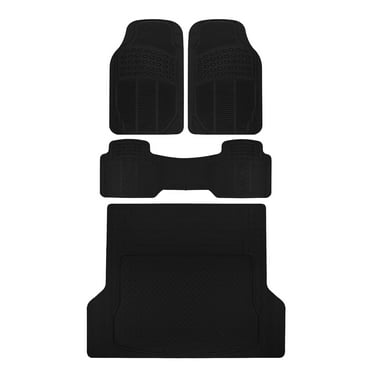 BDK Car Floor Rubber Mats with Cargo Trunk Floor Mats, All Weather Trimmable Liner, 3 Colors
