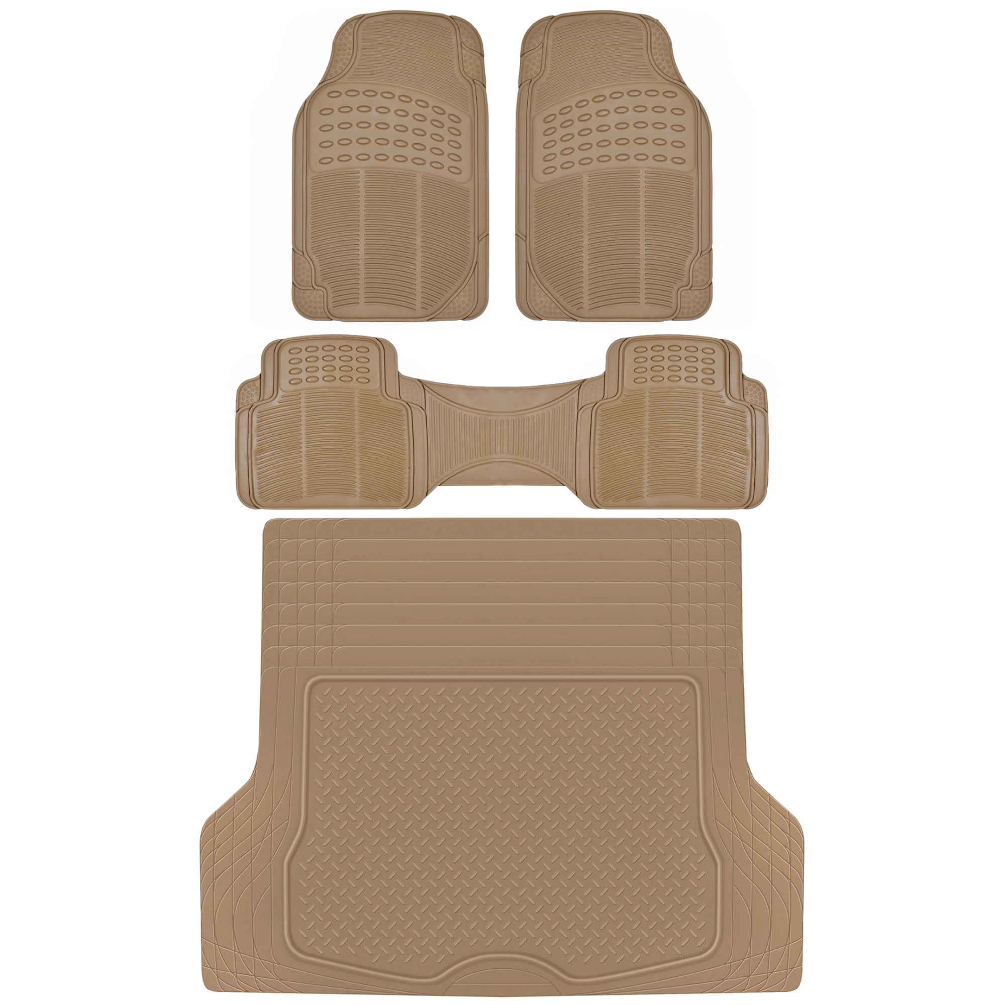 BDK Car Floor Rubber Mats with Cargo Trunk Floor Mats, All Weather