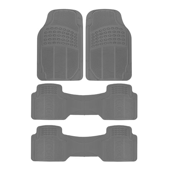BDK Car SUV and Van Floor Rubber Mats 3 Row, Heavy Duty All Weather Protection, 3 Colors