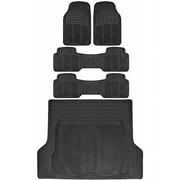 BDK Car SUV and Van Floor Rubber Mats with Cargo Trunk Mat, Heavy Duty All Weather Protection, 3 Colors