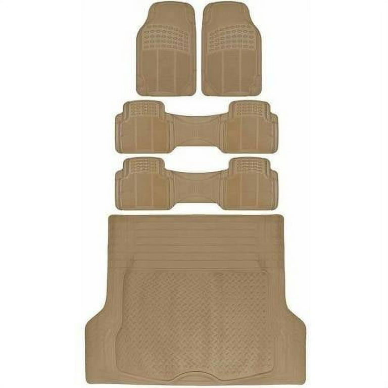 BDK Heavy-Duty Front and Rear Rubber Car Floor Mats, All Weather Protection  for Car, Truck and SUV 