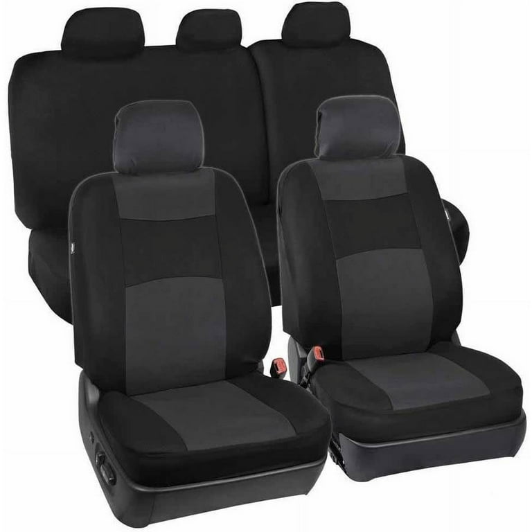Bdk charcoal black car seat covers full 9pc set discount