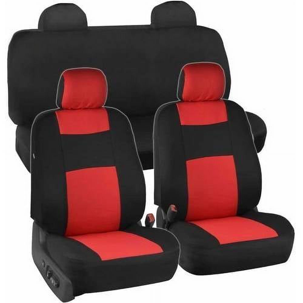 BDK Encore Dotted Cloth Car Seat Covers, 9pc, Front and Rear Full Set