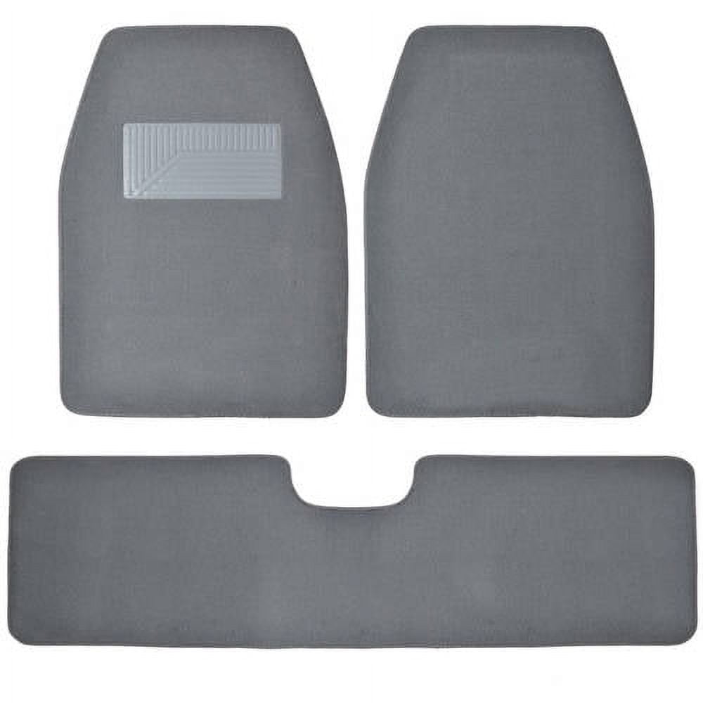 BDK Carpeted Floor Mats 3-Piece Full Set for Car SUV, Van and Truck 