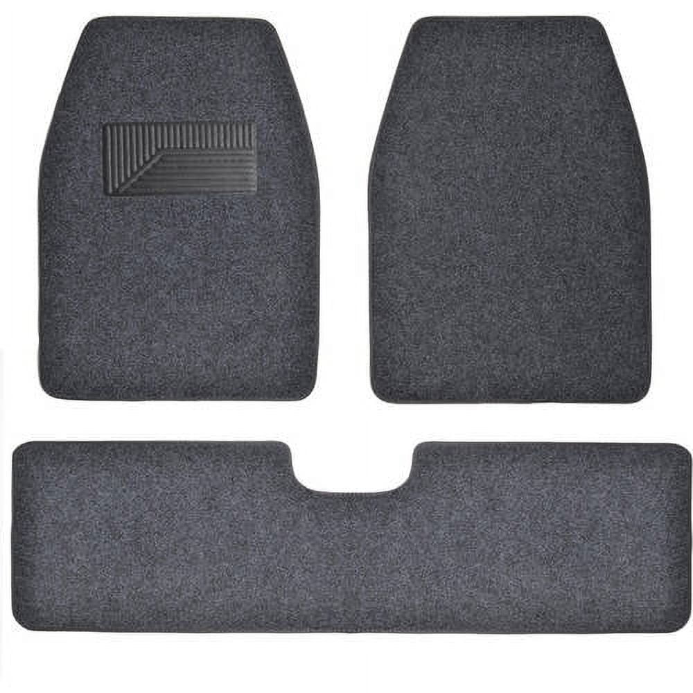 BDK Carpeted Floor Mats 3Piece Full Set for Car SUV, Van and Truck