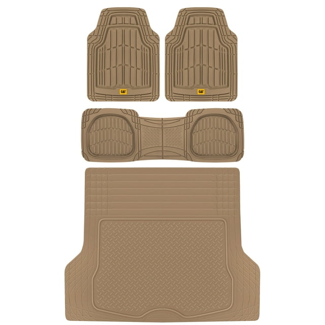 BDK Cat® CAMT1003 (3Piece) Deep Dish Rubber Car Floor Mats with Trunk