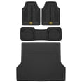 thumbnail image 1 of BDK Cat® CAMT-1003 (3-Piece) Deep Dish Rubber Car Floor Mats with Trunk Cargo Liner, Heavy Duty All Weather Trim to Fit Front & Rear Combo Set for Car Sedan SUV Van, 1 of 7