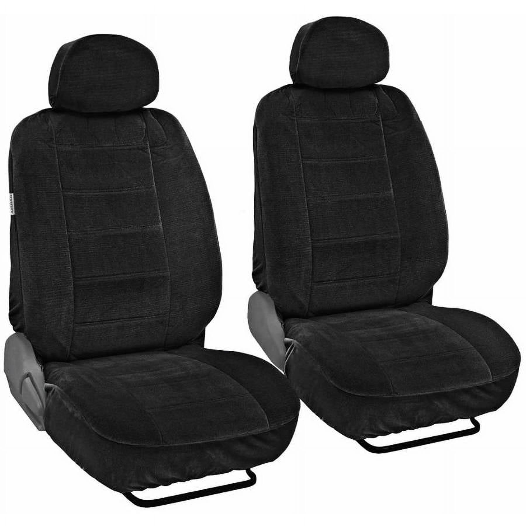 Auto Drive 2 Piece Low Back Memory Foam Car Seat Cover Polyester Black,  Universal Fit, 2010SC11