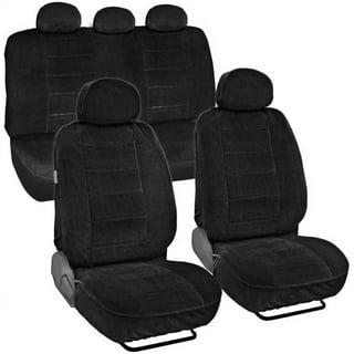 BDK PolyPro Car Seat Covers Full Set, Charcoal Gray Two-Tone Front and Rear  Split Bench Seat Covers