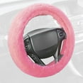 thumbnail image 1 of BDK Faux Fur Steering Wheel Cover for Women – Wool Sheepskin Fleece Warm and Cozy Comfort for Hands in Winter, Universal Fit for Steering Wheel Sizes 14.5 15 15.5 (Pink) (SW-920), 1 of 8