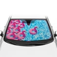 thumbnail image 1 of BDK Pink Flamingo Floatie Front Windshield Sunshade Accordion Folding Style Auto Shade for Car Truck SUV Van Blocks UV Rays Sun Visor Protector Easy Setup Keeps Your Vehicle Cool - 58 x 27 inches, 1 of 4