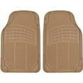 thumbnail image 1 of BDK Front Car Rubber Floor Mats, 2-Piece, Black Beige Gray, Heavy Duty, 1 of 5