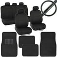 BDK Front & Rear Combo Set of 4 Piece Auto Carpet Floor Mats with