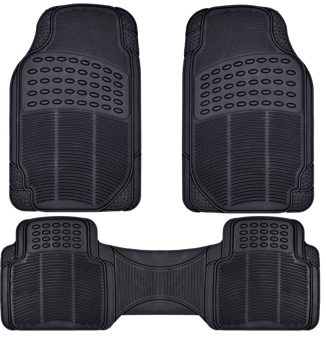 BDK Front and Back ProLiner Heavy Duty Car Rubber Floor Mats for Auto, 3 Piece Set - image 1 of 11
