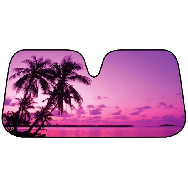 BDK Good Vibes Beach Front Windshield Sun ShadeAccordion Folding