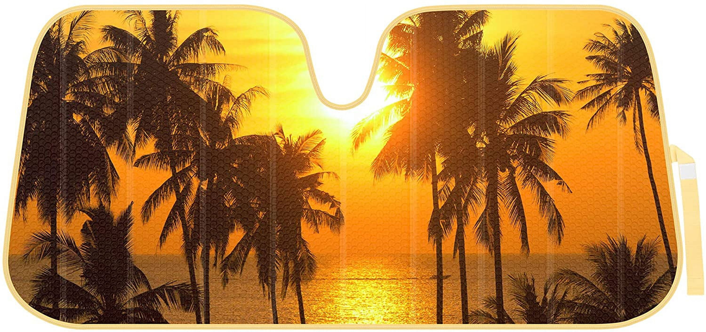 BDK Good Vibes Beach Front Windshield Sun ShadeAccordion Folding