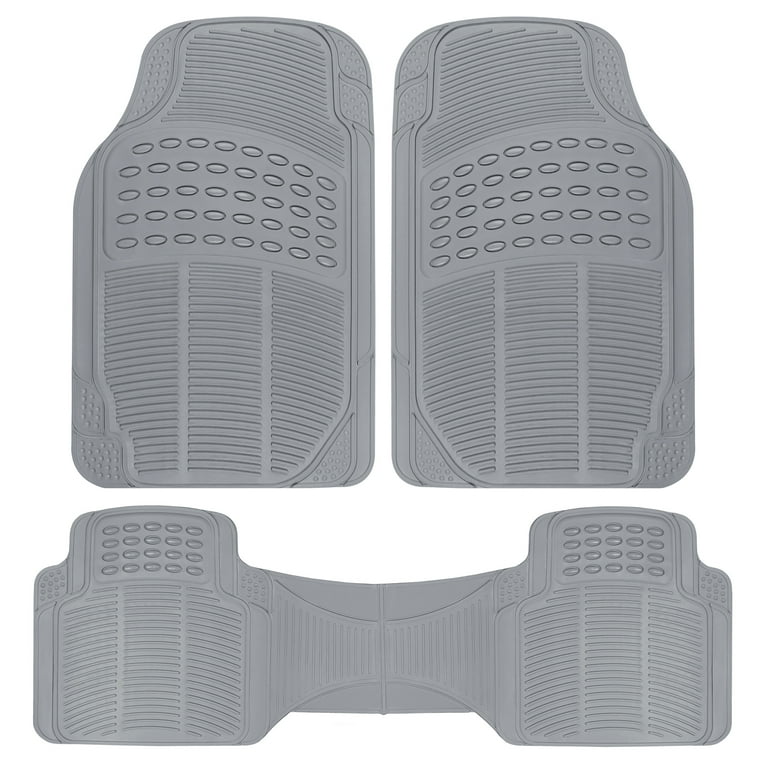 BDK 3-Piece Gray Rubber Floor Mats (Front + Rear), Heavy Duty Universal Fit Liners for Cars SUVs Trucks Vans, All Weather Protection Anti-Slip Nibs, Flexible Contours Fits Most Vehicles - Walmart.com