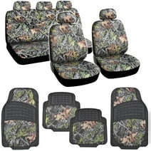 BDK Hawg Camouflage Seat Covers and Floor Mats for Car and SUV, Heavy Duty Rubber, Trimmable