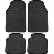 BDK Heavy-Duty 4-piece Front and Rear Rubber Car Floor Mats, All Weather Protection for Car, Truck and SUV