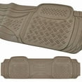 thumbnail image 1 of BDK Heavy Duty Diamond Complementary Rubber Rear Floor Mats Liners, All Weather Protection, Designed for Trucks Cars Sedan SUV Beige, 1 of 11