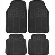 BDK Heavy-Duty Front and Rear Rubber Car Floor Mats, All Weather Protection for Car, Truck and SUV