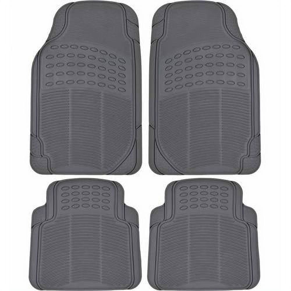 BDK M783 DuraChannel Heavy Duty Rubber Car Floor Mats Liner for Auto - All  Weather 3 Piece Set Front & Rear, Fits Car Truck SUV Van, Universal Trim to