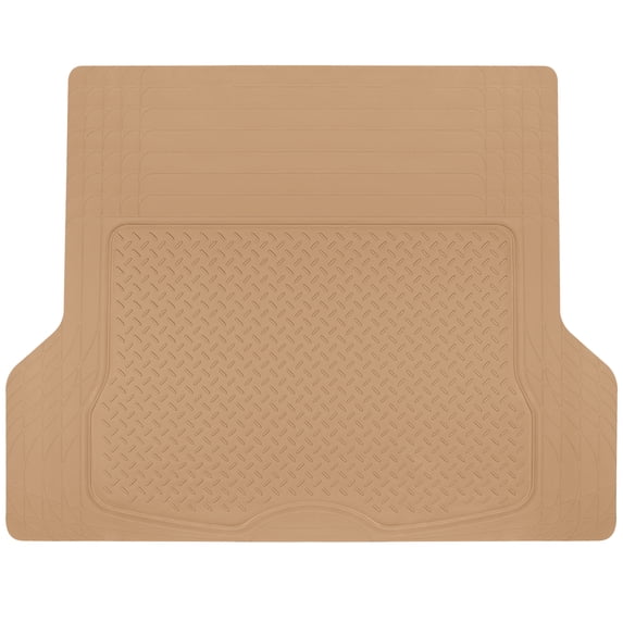 BDK Heavy Duty Rubber Car Cargo Trunk Mat, All-Weather Trimmable Liner, Universal Auto Cargo Protection, for SUV Sedan Van Truck, Beige