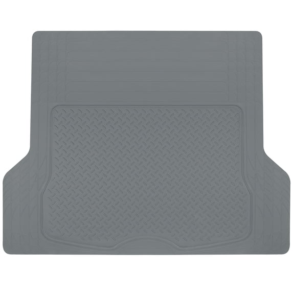 BDK Heavy Duty Rubber Car Cargo Trunk Mat, All-Weather Trimmable Liner, Universal Auto Cargo Protection, for SUV Sedan Van Truck, Gray