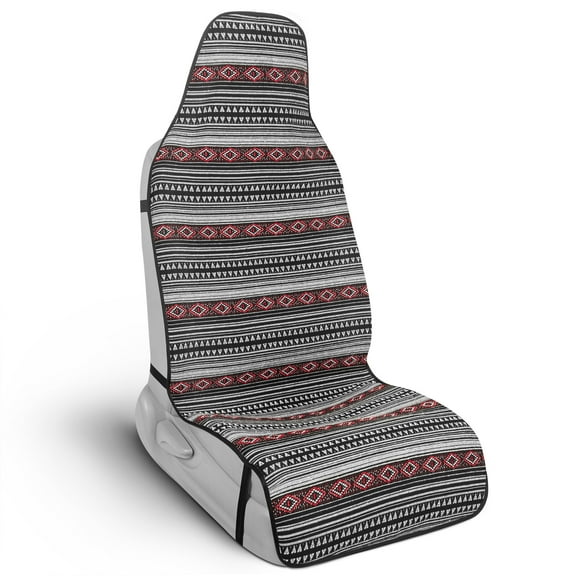 BDK Hippie Boho Car Seat Covers for Front Seats, Black Pattern  Woven Mexican Blanket Baja Front Seat Covers for Car Truck Van and SUV, Easy to Install Seat Cover Set with Universal Fit Design