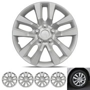 BDK Hubcap Wheel Covers Nissan Altima Style - 16 Inch Silver Replica Cover, OEM Factory Replacement 4 Pieces