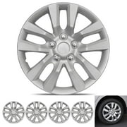 BDK Hubcap Wheel Covers Nissan Altima Style - 16 Inch Silver Replica Cover, OEM Factory Replacement (4 Pieces)