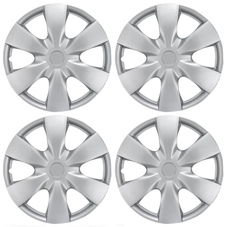 BDK Hubcaps 15 4 Pieces Silver Toyota Yaris Style Replacement