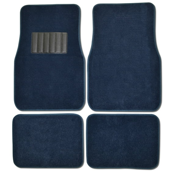 BDK INTERLOCK Car Floor Mats - Secure No-Slip Technology for Automotive Interiors - 4pc Inter-Locking Carpet (Blue)
