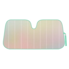 BDK Iridescent Matte White Front Windshield Sunshade Accordion Folding Style Auto Shade for Car Truck SUV Van Blocks UV Rays Sun Visor Protector Easy Setup Keeps Your Vehicle Cool - 58 x 27 inches