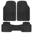 thumbnail image 1 of BDK M783 DuraChannel Heavy Duty Rubber Car Floor Mats Liner for Auto - All Weather 3 Piece Set Front & Rear, Fits Car Truck SUV Van, Universal Trim to Fit, 1 of 10