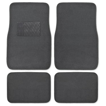 BDK MT-100-CC Classic Carpet Mats for Car SUV Van and Truck-Universal Fit Front and Rear Floor Protection with Heelpad (Gray Charcoal), Black