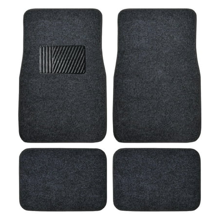 BDK Heavy Duty 4pc Front & Rear Rubber Floor Mats for Car SUV Van & Truck - All Weather Protection Waterproof & Weatherproof, Beige