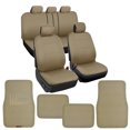 thumbnail image 1 of BDK MT-300 Front & Rear Combo Set of 4 Piece Auto Carpet Floor Mats with PolyPro Car Seat Covers, Fits Most for Car Truck Van SUV, Interior Car Accessories, 1 of 7