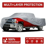 BDK Motor Trend Four Season Waterproof Outdoor Truck Cover for Heavy Duty Use - 4 Layers Snow, Water, Sun , UV Protection