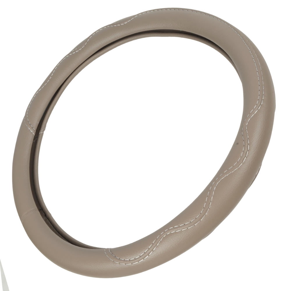 BDK PU Leather Curved Stitched Car & SUV Steering Wheel Cover