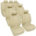 thumbnail image 1 of BDK PU Leather Seat Covers for SUV and Van 3 Rows Premium Leather Covers, Black Beige Gray, 1 of 13