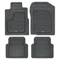 BDK Performance Plus Rubber Car Floor Mats - Heavy Duty Semi-Custom Fit (Black) - All Weather Protection Mat