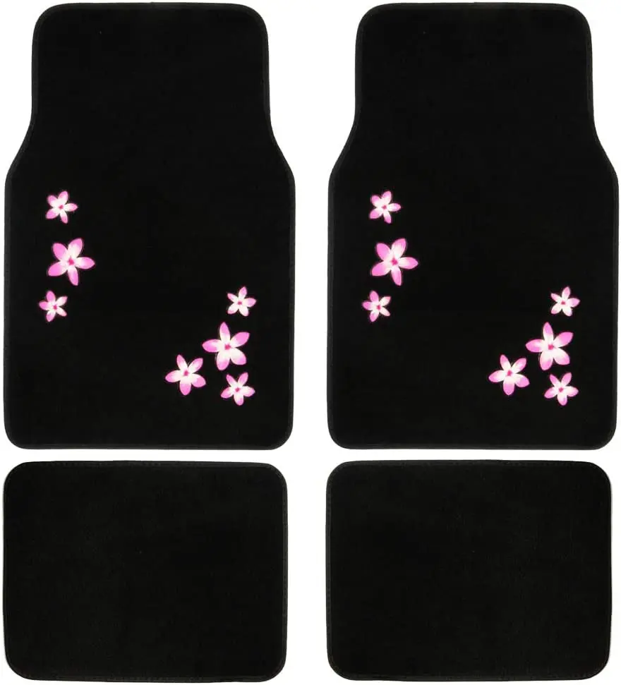 BDK Pink Flowers Design Carpet Car Floor Mats for Auto Van Truck SUV4