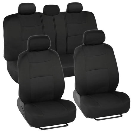 BDK PolyCloth Car Seat Covers, 2-Tone Split Bench Easy Wrap Full Set Fits select: 1997-2022 FORD F150, 1999-2022 CHEVROLET SILVERADO