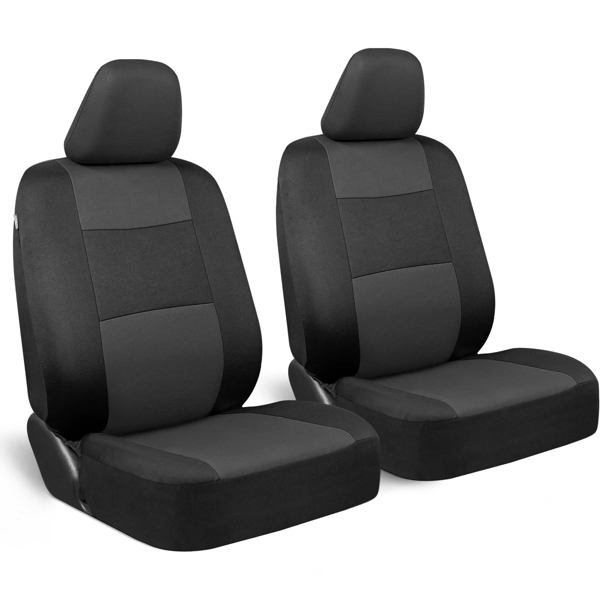 BDK PolyPro Car Seat Covers Front Set in Charcoal on Black 2 Front