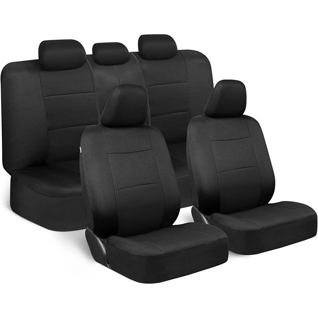 BDK PolyPro Seat Covers Full Set in Solid Black Front and Rear Split