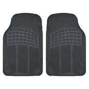 BDK ProLiner Floor Mats for Cars Trucks SUV, 2-Piece All-Weather Car Mats with Universal Fit Design, Durable Car Floor Mats with Capture Ridges, Waterproof Rubber Floor Mats for Cars (Black)
