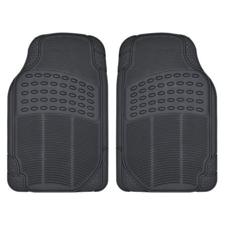 BDK ProLiner Floor Mats for Cars Trucks SUV, 2-Piece All-Weather Car Mats with Universal Fit Design, Durable Car Floor Mats with Capture Ridges, Waterproof Rubber Floor Mats for Cars (Black)