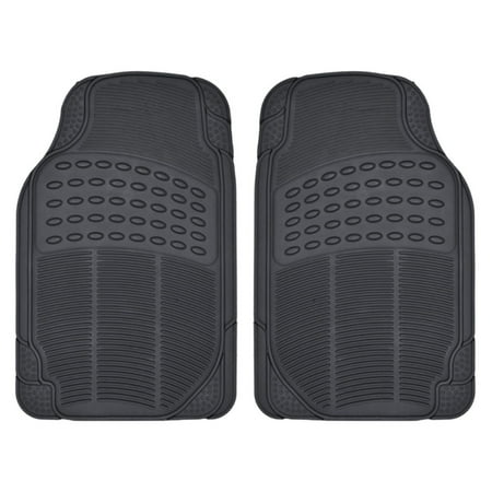 BDK ProLiner Floor Mats for Cars Trucks SUV, 2-Piece All-Weather Car Mats with Universal Fit Design, Durable Car Floor Mats with Capture Ridges, Waterproof Rubber Floor Mats for Cars (Black)